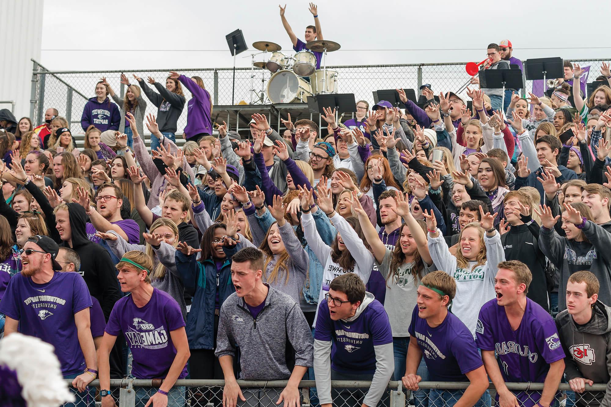 bleachers full of cheering fans